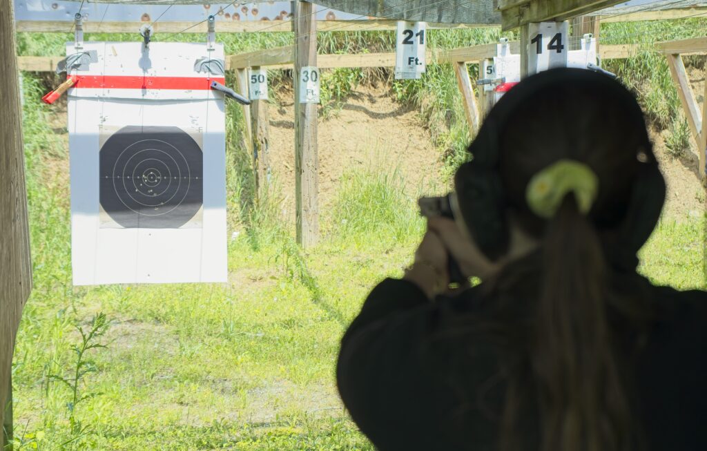 Taking aim during Women on Target 2025.